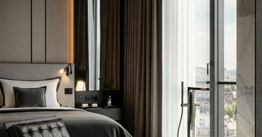 Sophisticated city hotel rooms